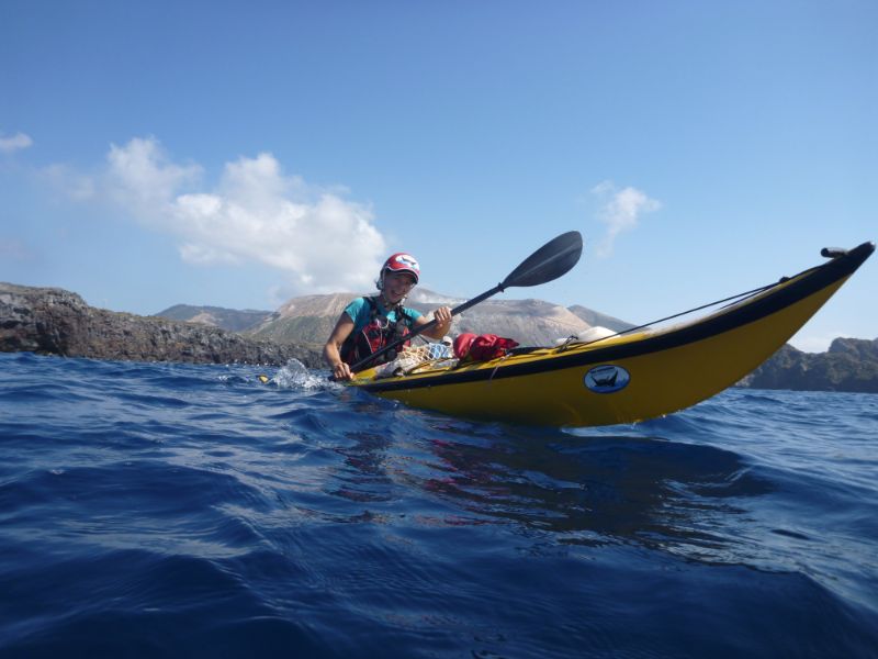 Sea kayak & Snorkeling  Route 5 From Vulcano to Salina; sicily in kayak