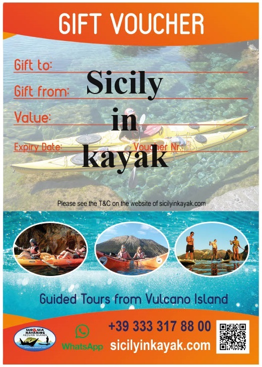 Gift Card Voucher Water sport in Aeolian islands with Sicily in kayak